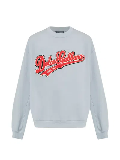 Dolce & Gabbana Appliqué Sweatshirt In Gray