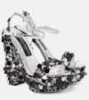 Dolce & Gabbana Dolce&gabbana Sequin Block Heel Platform Sandal In Argento