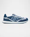 Dolce & Gabbana Blue Mixed-material 'dg' Cushion Sneakers In 8l649 Azzurro Blu