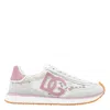 Dolce & Gabbana White Low Top With Lace Details And Dg Patch On The Side In Pink