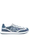 Dolce & Gabbana Blue Mixed-material 'dg' Cushion Sneakers In Blue