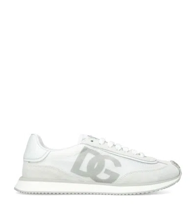 Dolce & Gabbana Cushion Sneaker In Mixed Materials Color White