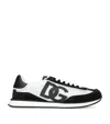 Dolce & Gabbana Low-top Mesh Sneakers With Suede Inserts In White
