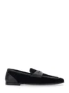 Dolce & Gabbana Ariosto Black Loafers With Metallic Dg Logo Plate On The Front In Leather And Suede Man