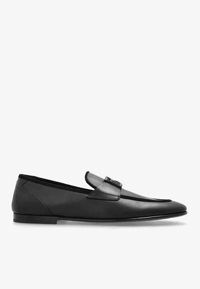 Dolce & Gabbana Ariosto Calf Leather Loafers In Black