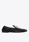 Dolce & Gabbana Ariosto Dg Logo Sequined Loafers In Black