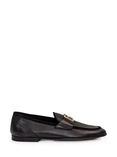 Dolce & Gabbana Ariosto Leather Slipper In Black