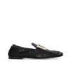 Dolce & Gabbana Ariosto Dg Logo Sequined Loafers In Black