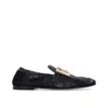 Dolce & Gabbana Ariosto Dg Logo Sequined Loafers In Black