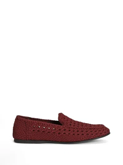 Dolce & Gabbana Ariosto Slippers In Hand-woven Fabric In Brown