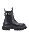 Dolce & Gabbana Military Style Chunky Sole Ankle Boot In Black