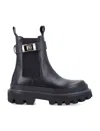 Dolce & Gabbana Military Style Chunky Sole Ankle Boot In Black