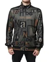 Dolce & Gabbana Multicolor Logo Full Zip Men Bomber Sweater In Green