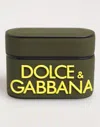 Dolce & Gabbana Army Green Rubber Logo Embossed Accessory  Airpods Case In Green