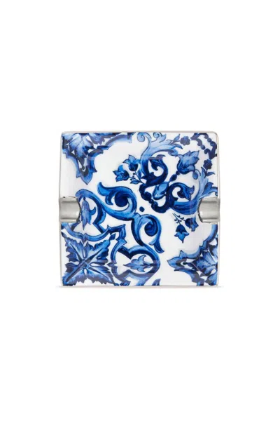 Dolce & Gabbana Ashtrat 10 X 10 Cm - Leopard In Blue