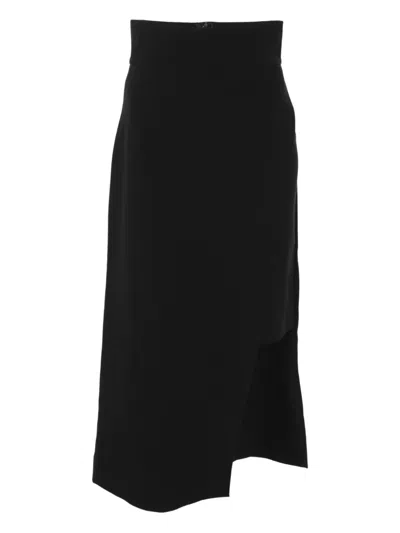 Pre-owned Dolce & Gabbana Asymmetric-hem Midi Skirt In Black
