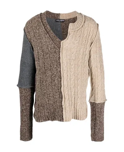 DOLCE & GABBANA DOLCE  GABBANA ASYMMETRIC-NECK KNITTED JUMPER