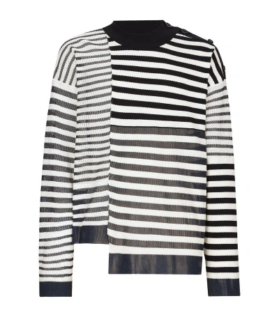 Dolce & Gabbana Asymmetric Striped Sweater In Multi