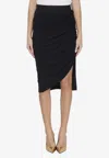 Dolce & Gabbana Asymmetrical Jersey Skirt In Black