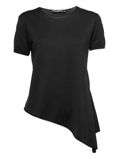 Pre-owned Dolce & Gabbana Asymmetrical-hem T-shirt In Black