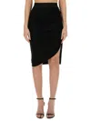 Dolce & Gabbana High Waist Asymmetric Hem Ruched Skirt