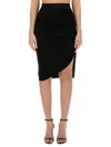 Dolce & Gabbana High Waist Asymmetric Hem Ruched Skirt