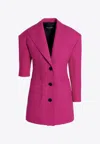Dolce & Gabbana Asymmetrical Wool Single-breasted Blazer In Pink