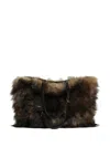 Dolce & Gabbana Atene Shopping Bag With Fur In Brown