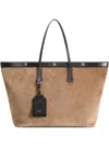 Dolce & Gabbana Atene Suede Tote Bag In Brown