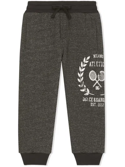 Dolce & Gabbana Kids' Athletic Logo-print Track Trousers In Black