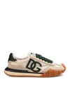 Dolce & Gabbana Dg Athletic Black Low Top Sneakers With Logo Patch On The Tongue And Maxi Logo On The Side In Suede  In White