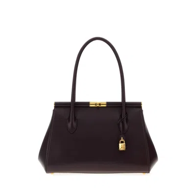 Dolce & Gabbana Aubergine Leather Everyday Marlene Shoulder Bag