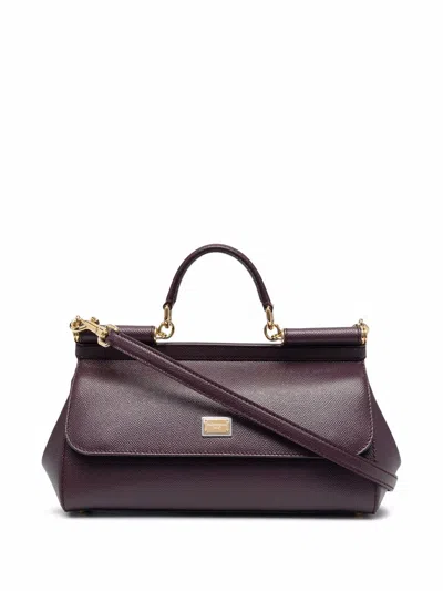Dolce & Gabbana Aubergine Purple Small Sicily Shoulder Handbag For Women From D&g In Black