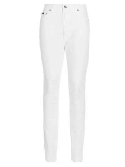 Dolce & Gabbana Logo Plate Jeans In White