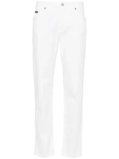 Dolce & Gabbana Classic Blue Cotton Jeans In White