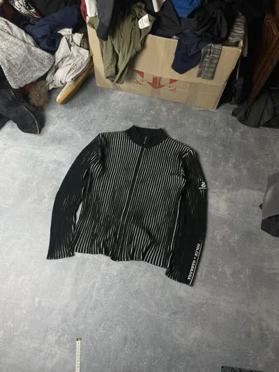 Pre-owned Dolce & Gabbana Avantgarde Dolce Gabbana Ribbed Japanese Y2k Zip Sweater In Multi