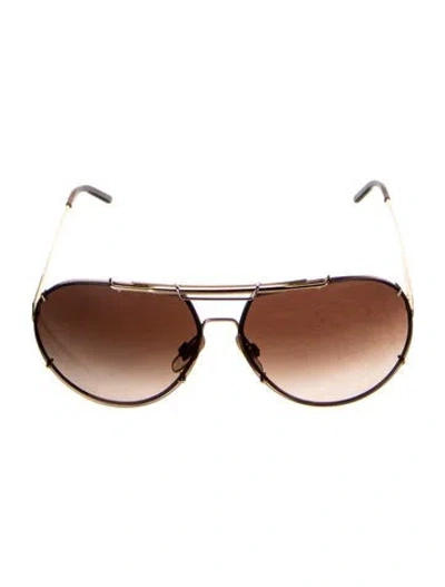 Pre-owned Dolce & Gabbana Aviator Gradient Sunglasses In Gold