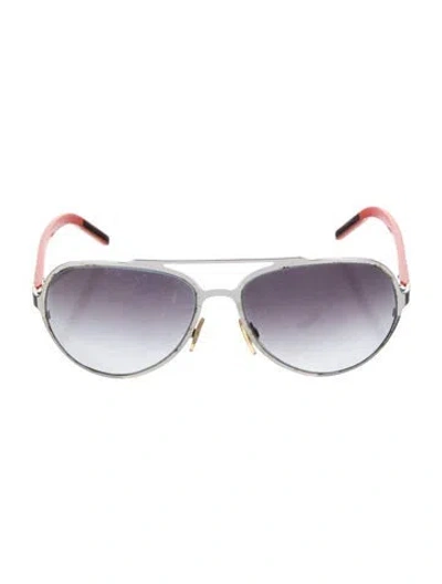 Pre-owned Dolce & Gabbana Aviator Gradient Sunglasses In Gray
