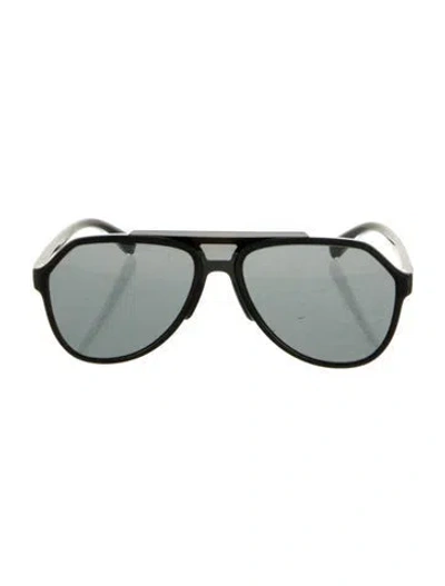 Pre-owned Dolce & Gabbana Aviator Tinted Sunglasses In Gray