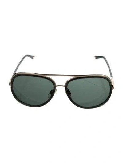Pre-owned Dolce & Gabbana Aviator Tinted Sunglasses In Green