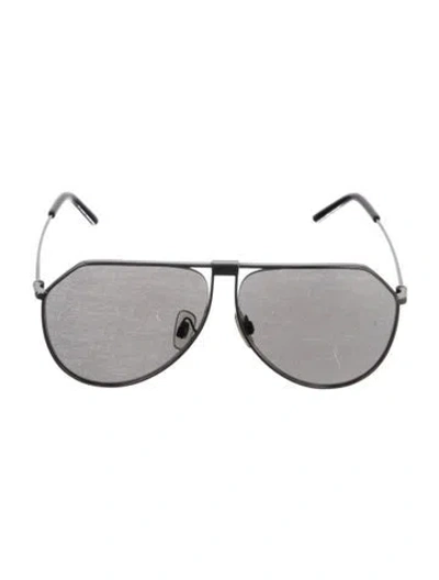 Pre-owned Dolce & Gabbana Aviator Tinted Sunglasses In Silver