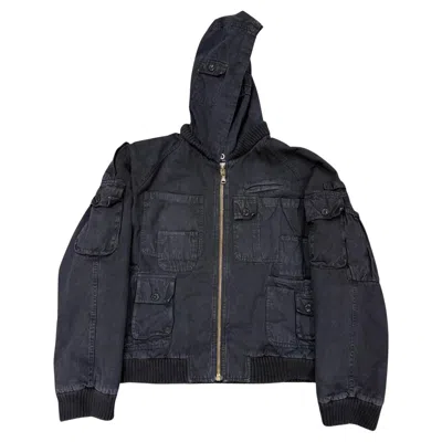Pre-owned Dolce & Gabbana A/w 2003  Multi Pocket Cargo Bomber Jacket In Black