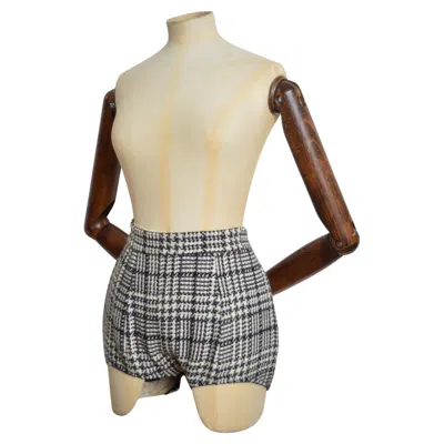 Pre-owned Dolce & Gabbana A/w 2013  High Waisted Tweed Wool Knickers Hot Pant Shorts In Sand