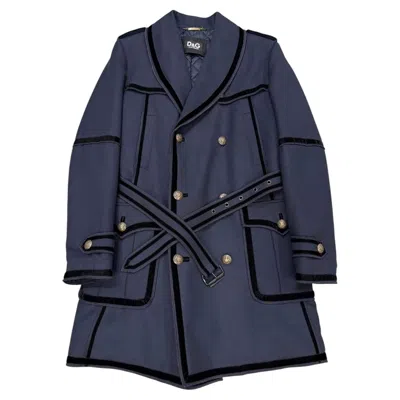Pre-owned Dolce & Gabbana A/w2009  Napoleon Military Coat With Velvet Insert In Black