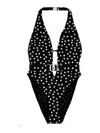Dolce & Gabbana Polka Dot Belted Swimsuit In White