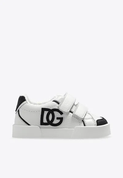 Dolce & Gabbana Babies Portofino Light Leather Sneakers In White