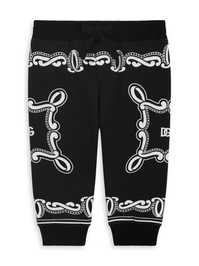 Dolce & Gabbana Baby Boy's Logo Bandana Print Joggers In Black