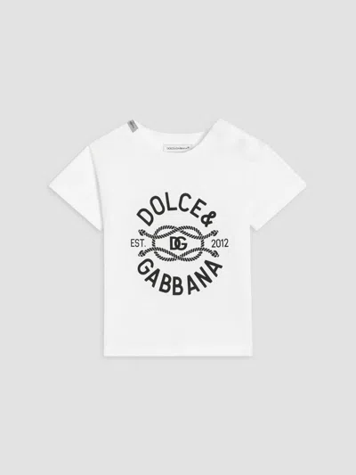 Dolce & Gabbana Baby Boy's Logo Cotton Jersey T-shirt In White