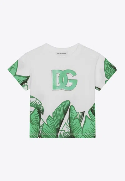 Dolce & Gabbana Baby Boys Banana Tree Print T-shirt In Multicolor