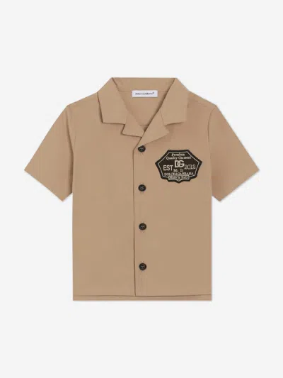 Dolce & Gabbana Kids'  Baby Boys Dg Logo Shirt In Nude